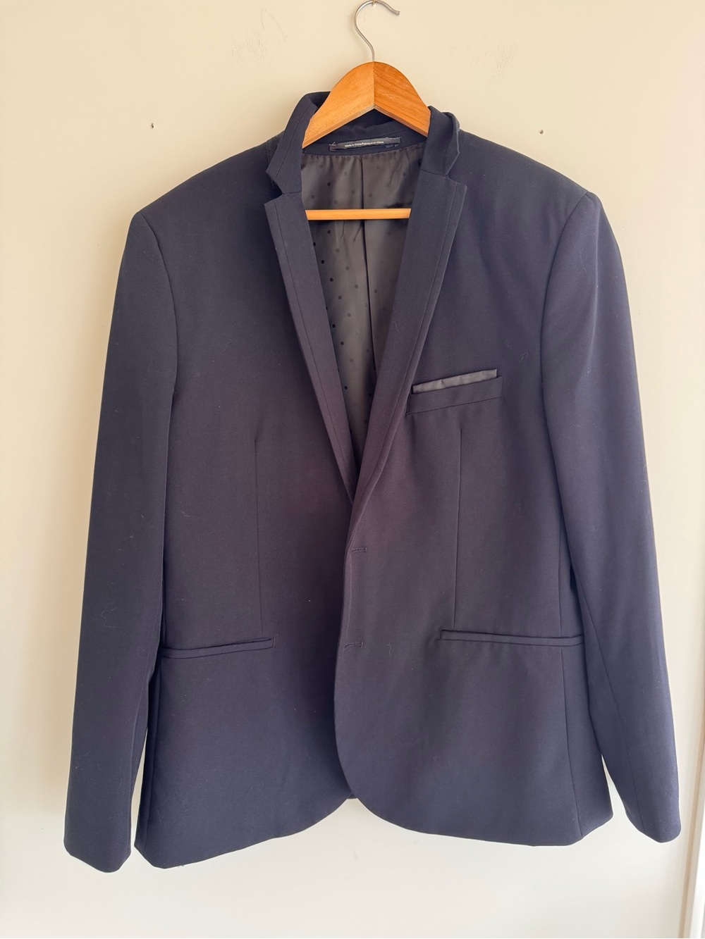Soul of London Slim Fit Navy Single-Breasted Notch Lapel Blazer